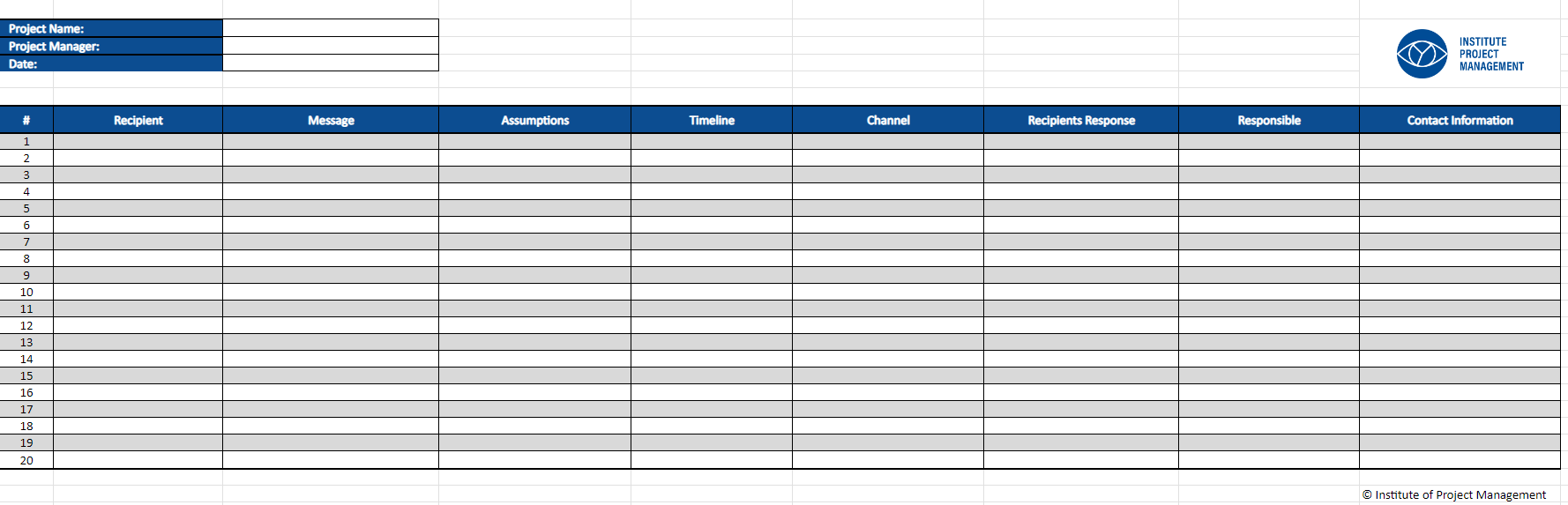 Communication Plan Template